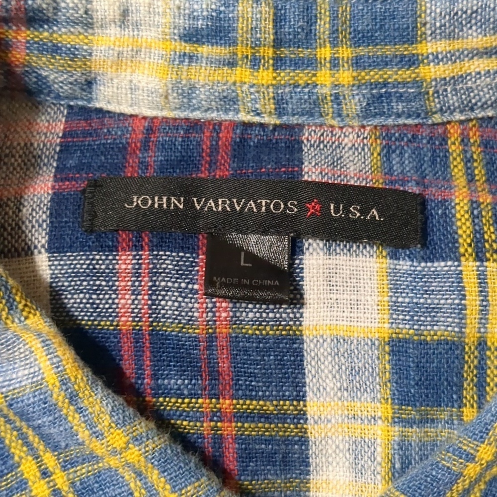 Jhon varvatos marshall plaid slim fit shirt Mens Size Large - Picture 6 of 9